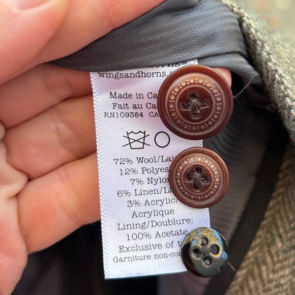 Wings + Horns Herringbone Wool blend trousers, size 30 - Picture 12 of 12